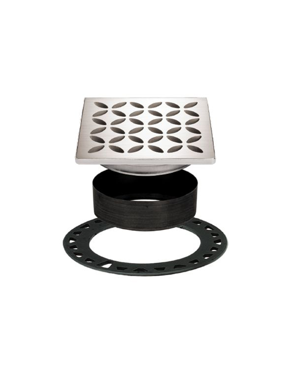 Schluter Kerdi Drain Grate Assembly – 4" Chrome Square Grate, Adjustable, For Tile Showers (Flange Not Included)