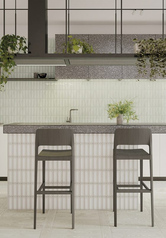 Dosseret de cuisine : une des tendances 2024, les céramiques pastels