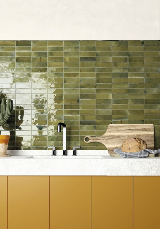 Dosseret de cuisine : une des tendances 2024, la céramique verte