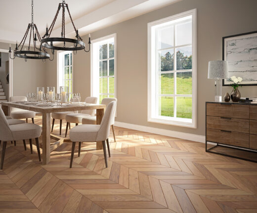 Rénovation écologique : plancher de chêne blanc chevron