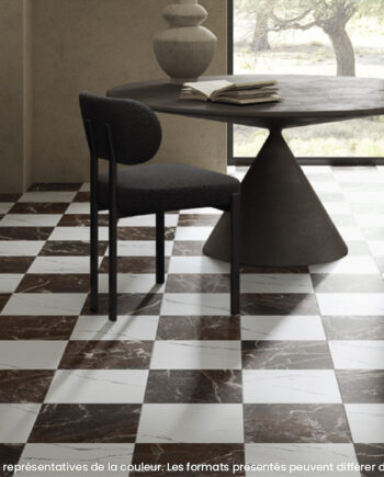 Marble-effect tile: discover Imperiali, a marble-effect porcelain tile made in Italy. A timeless checkerboard style with rich variations, ideal for walls and floors.