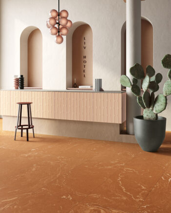 Tuile effet artisanal haut de gamme dans un intérieur contemporain.