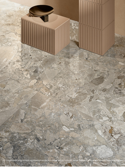 Échantillons de céramique : comment faire votre choix final? 6 Plancher en céramique effet pierre de la collection Wildflower, aux motifs marqués et aux variations naturelles.
