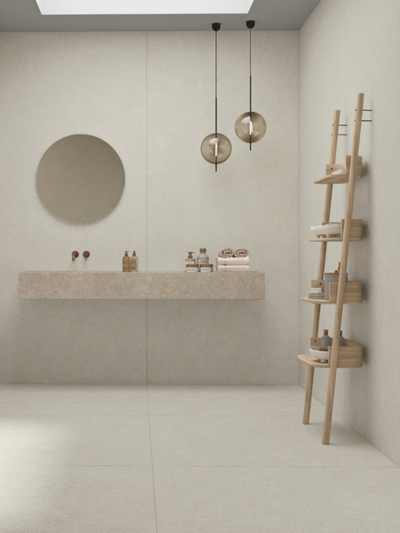 Quelle largeur de joint choisir pour la céramique de salle de bain? 3 Salle de bain avec la collection Canby à bords rectifiés et joints discrets