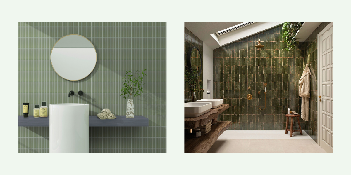 Quelle largeur de joint choisir pour la céramique de salle de bain? 1 Salle de bain avec céramique à bords irréguliers et joints visibles